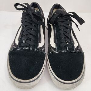 Vans Men's Classic Black & White Low Top Lace Up Causal Sneakers, sz 7.5